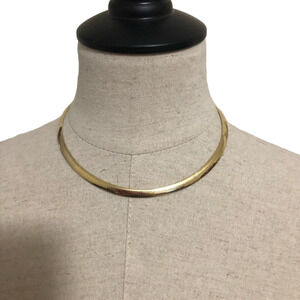 14KT White and Yellow Gold 4mm Italian Reversible Omega 16” Necklace